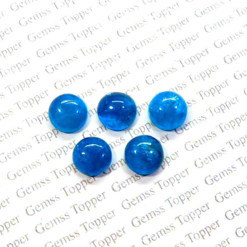 Blue Apatite 9x9 mm Round Cabochon
